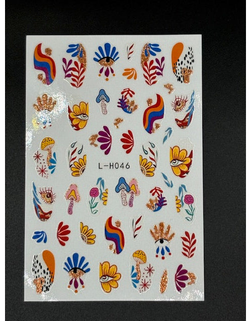 Coconoir Beauty Nail Decal Evil Eye Flowers nail decal sheet