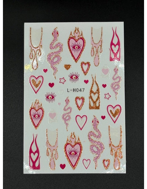 Coconoir Beauty Nail Decal Evil Eye Pink nail decal sheet