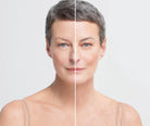 Before-and-after professional brow tint result using RefectoCil Graphite No. 1.1