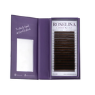 Roselisa brown 0.05 C-curl mixed volume lash tray angled open view