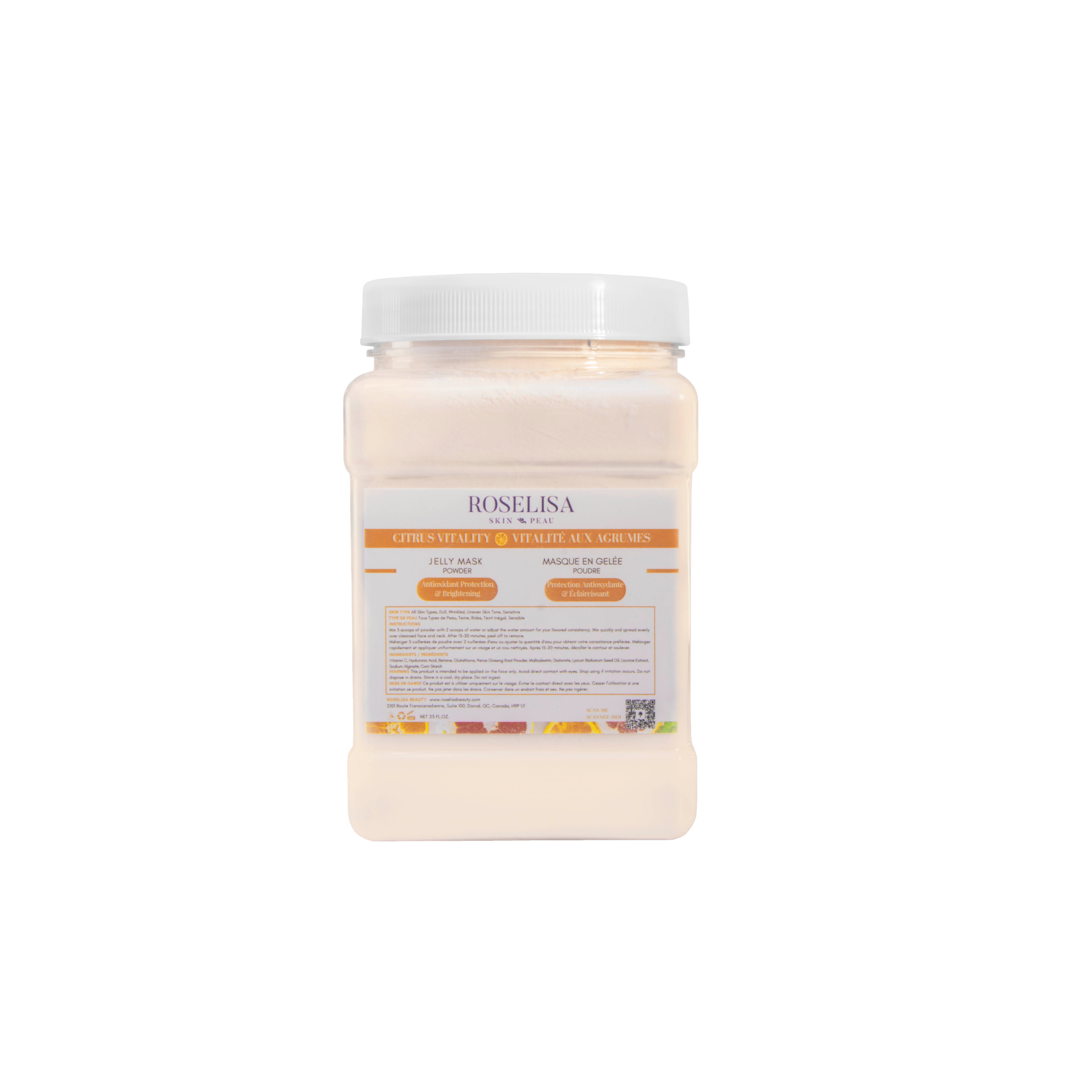 Roselisa Citrus Vitality Vitamin C Jelly Mask 23oz packaging with mask product