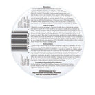The back of a circular white plastic tube of Satin Cleaners Smooth Satin Reliner, showing product directions, mode d'emploi, ingredients, and barcode in black text.