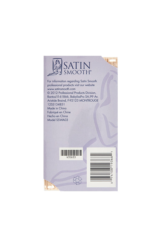 Satin Smooth Large Applicators 100 count packaging back with product information