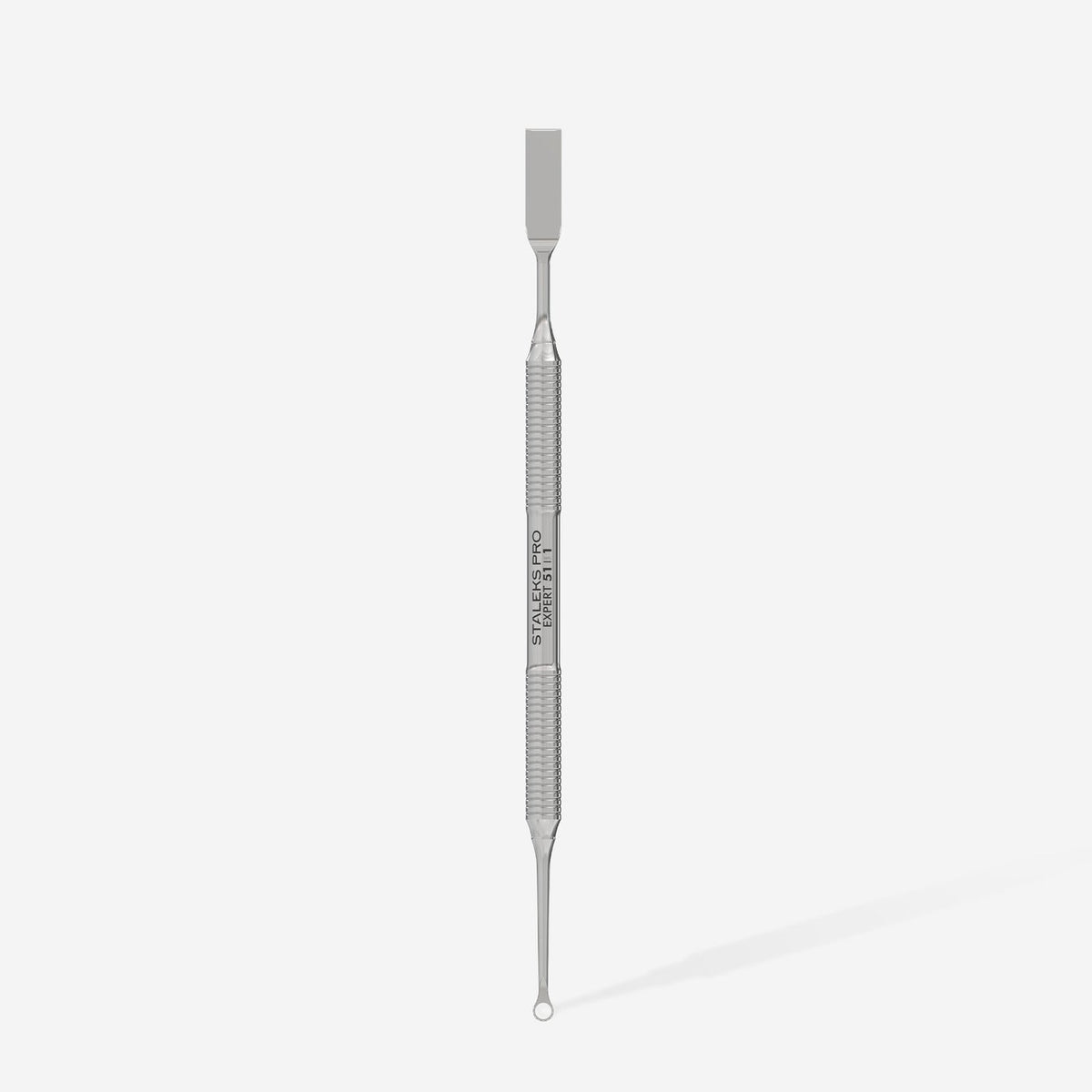Staleks Expert cuticle pusher shown upright on a white background.