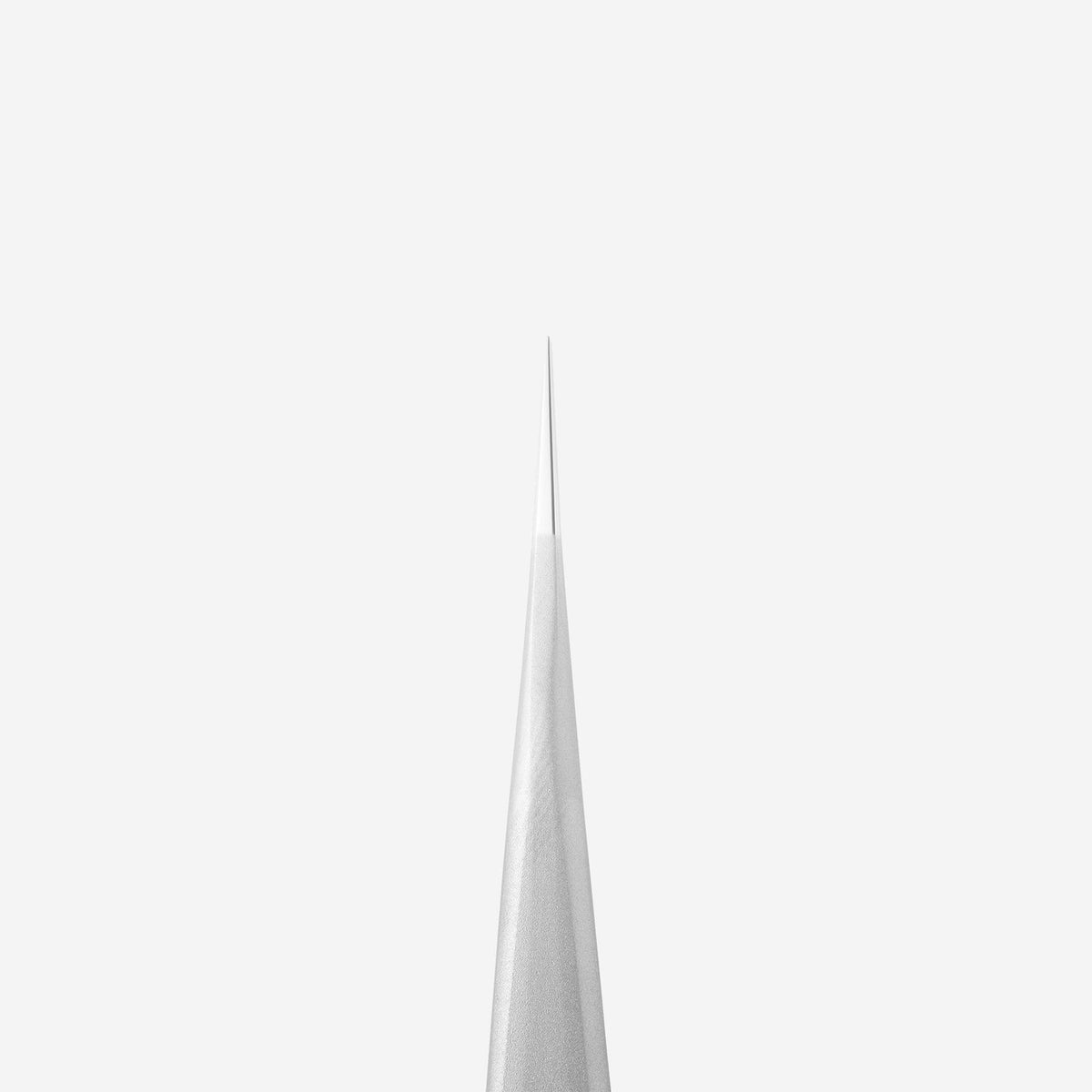 Close-up of the narrow tips of Staleks straight eyelash tweezers.