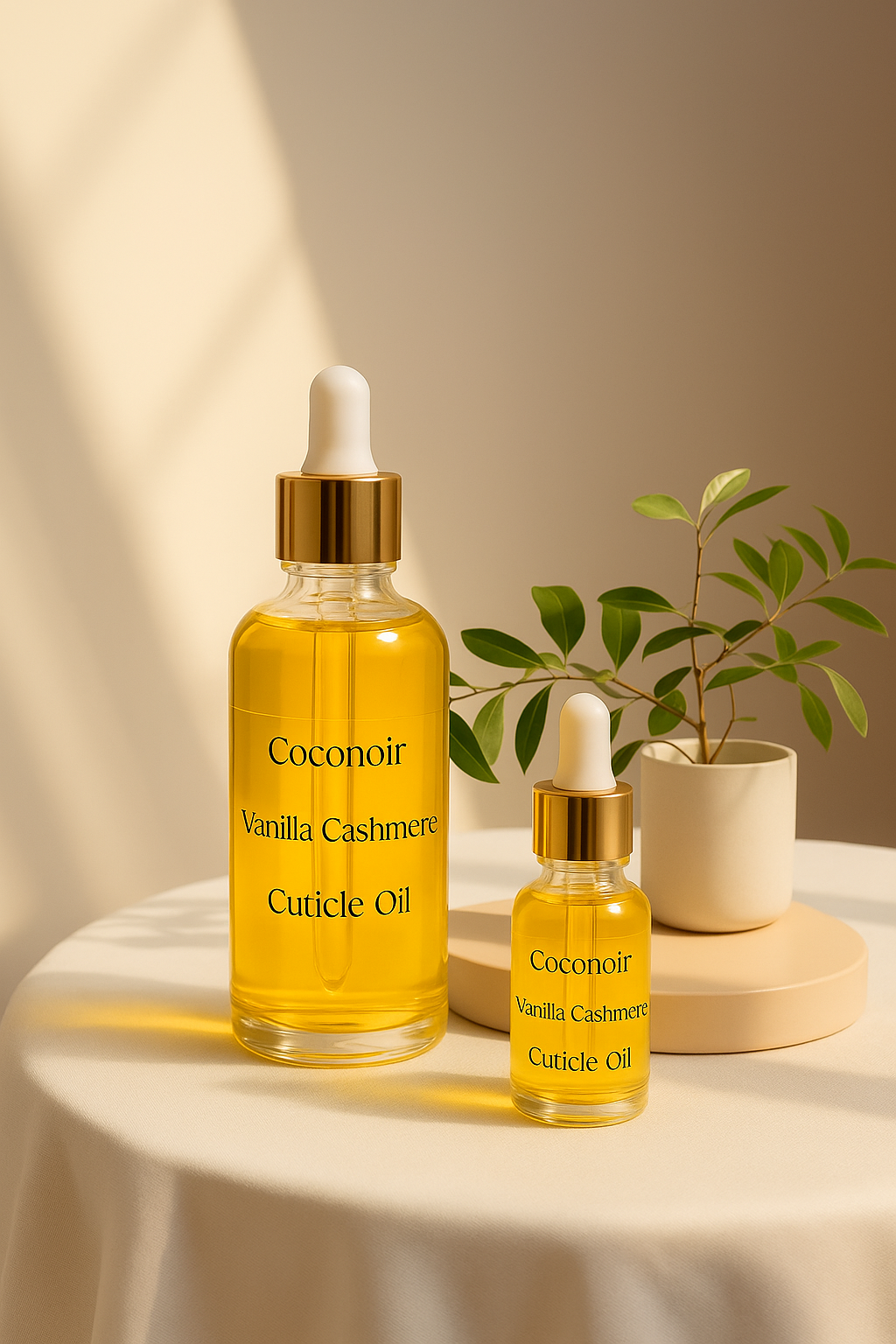 Coconoir Beauty Vanilla Cashmere Cuticle Oil dropper bottles